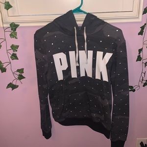 Pink Rhinestone hooded sweatshirt